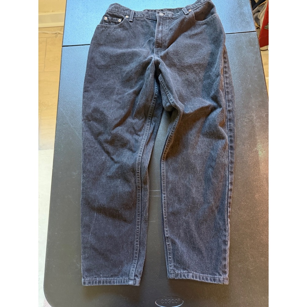 1997 Vintage Levis 550 Relaxed Fit Tapered Leg Black Jeans Made in USA Size 16 S